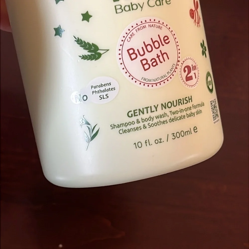 Brand New Set of 3 Baby Care 2-in-1 Organic Shampoo Bubble Bath Tear-Free Gentle